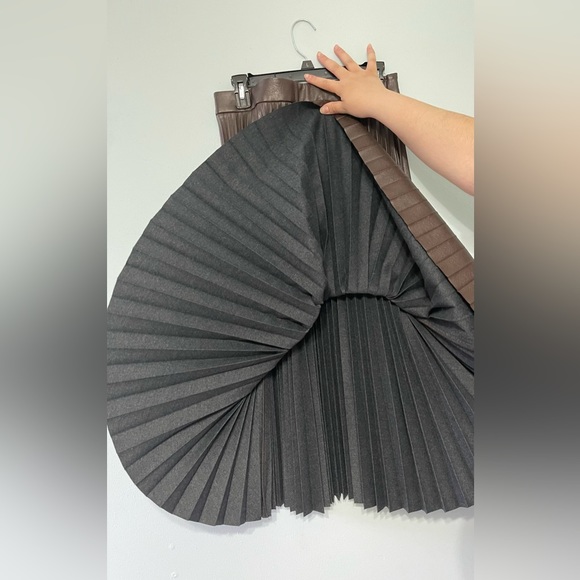 Brown pleated vegan leather midi skirt!!! - Picture 6 of 6